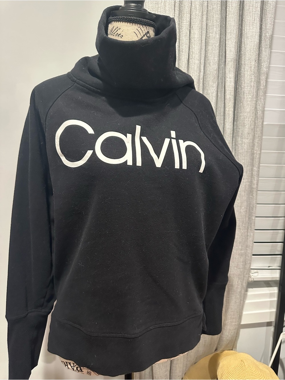 Calvin Klein Black Turtleneck Logo Sweatshirt
